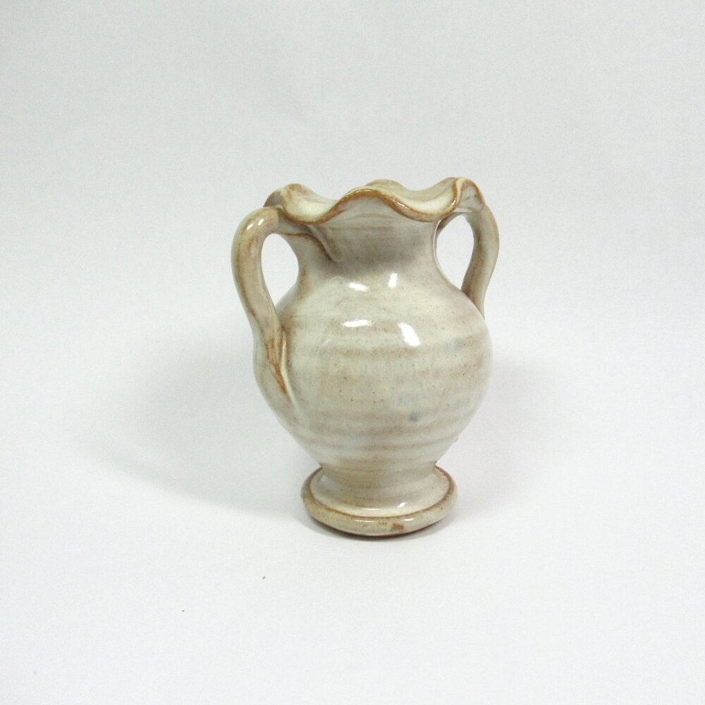 Double handle Bolick pottery bud vase